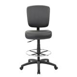 Orren Ellis Hatchell Oversized Drafting Chair Upholstered in Black/Brown, Size 43.0 H x 27.0 W x 27.0 D in | Wayfair