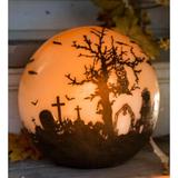 Plow & Hearth Halloween Glowing Battery Luminary & Pathway Lights in Orange/White, Size 9.0 H x 9.0 W x 9.0 D in | Wayfair 88019