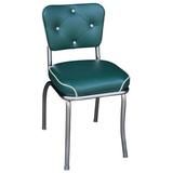 Richardson Seating Retro Home Dining Chair Faux Leather/Upholstered in Gray, Size 31.5 H x 16.0 W x 19.5 D in | Wayfair 4240GRNWF