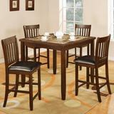 Red Barrel Studio® Mcmullin 5 Piece Counter Height Dining Set Wood/Upholstered Chairs in Brown, Size 36.0 H in | Wayfair RDBT4396 42198589