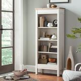 Beachcrest Home™ Skaggs Standard Bookcase Wood in Brown/White, Size 60.0 H x 24.0 W x 13.0 D in | Wayfair ROHE7758 44418595