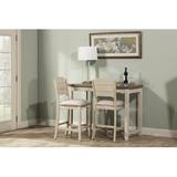 Rosecliff Heights Kinsey 3 Piece Dining Set Wood/Upholstered Chairs in Blue/Brown/Gray, Size 36.0 H in | Wayfair 619B2415B0D84DEDA8BD1DD2A57EA023