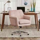 Serta at Home Serta Ashland Ergonomic Home Office Chair w/ Memory Foam Cushioning & Stainless Steel Base Upholstered in Pink/Brown | Wayfair 47140C
