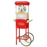 Superior Popcorn Company 8 Oz. Movie Night Popcorn Popper Machine w/ Cart, Stainless Steel in Red, Size 60.0 H x 26.0 W x 16.0 D in | Wayfair