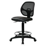 Symple Stuff Drafting Chair Wood/Upholstered/Metal in Black/Brown, Size 40.75 H x 26.0 W x 23.0 D in | Wayfair SYPL1621 28392479