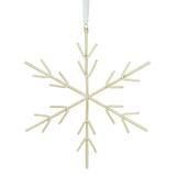 The Holiday Aisle® Dreams Pearlized Off- Snowflake Christmas Shaped Ornament Metal in White, Size 6.0 H x 6.0 W x 1.0 D in | Wayfair