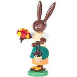 The Holiday Aisle® Dregeno Easter Rabbit Gardener Wood in Blue/Brown/Yellow, Size 3.75 H x 1.5 W x 1.5 D in | Wayfair THLA6428 40243316