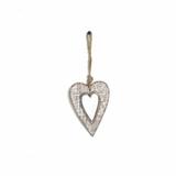 The Holiday Aisle® Decorative Wooden Hanging Rope Heart Holiday Shaped Ornament Wood in Brown/White, Size 6.3 H x 4.3 W x 0.6 D in | Wayfair