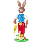 The Holiday Aisle® Dregeno Easter Lady Rabbit Wood in Blue/Brown/Pink, Size 12.0 H x 4.5 W x 4.5 D in | Wayfair THLA5927 40242791