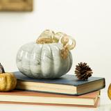 The Holiday Aisle® Spiral Marble Glass Pumpkin in Gray, Size 4.13 H x 5.12 W x 5.12 D in | Wayfair THDA1530 41550407