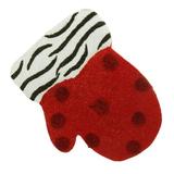 The Holiday Aisle® Eclectic Zebra Print & Polka Dot Mitten Christmas Hanging Figurine Metal in Red, Size 4.0 H x 3.0 W x 1.0 D in | Wayfair