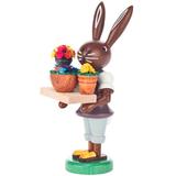 The Holiday Aisle® Dregeno Easter Bunny Florist Wood in Brown/Green/Orange, Size 4.0 H x 1.5 W x 1.5 D in | Wayfair THLA5832 40242694