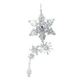 The Holiday Aisle® Sparkling Glittered & Jeweled Snowflake Cluster Christmas Shaped Ornament Metal in Gray/Yellow, Size 7.75 H x 3.5 W x 1.0 D in