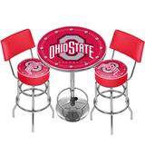 Trademark Global NCAA Ohio State University Game Room Combo 3 Piece Pub Table Set Wood/Metal in Brown/Red, Size 42.0 H in | Wayfair OSU9900