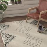 Gray Indoor Area Rug - Union Rustic Powell Ivory/Area Rug Polyester/Wool in Gray, Size 60.0 W x 1.0 D in | Wayfair 889F49A905764DDC9DCF53F5AAB0CAEE