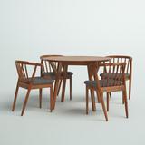 Mercury Row® Guimond 5 - Piece Dining Set Wood/Upholstered Chairs in Brown/Gray | Wayfair 0F362989970C493F96C95EFDD95CFB04