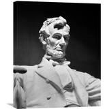 Global Gallery 'Lincoln Memorial Statue By Daniel Chester French, Washington in Black/Gray/White, Size 24.0 H x 20.0 W x 1.5 D in | Wayfair