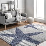 Gray Area Rug - nuLOOM Thomas Paul Starfish & Striped Rug Polypropylene in Gray, Size 60.0 W x 0.42 D in | Wayfair BDTP02A-508