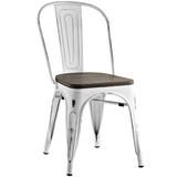 Williston Forge Ashlyn Metal Slat Back Side Chair Metal in White, Size 34.0 H x 20.0 W x 17.0 D in | Wayfair WLFR1645 39471492