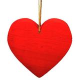 Winston Porter Heart Hanging Figurine Ornament Wood in Brown/Red, Size 7.0 H x 7.0 W x 1.35 D in | Wayfair WNPR3126 39441212