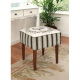 123 Creations Rooster Vanity Stool Linen/Wood/Upholstered in Brown/Gray, Size 19.0 H x 17.0 W x 17.0 D in | Wayfair CS039MSGY