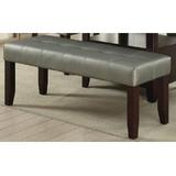 Winston Porter Upshaw Faux Leather Bench Faux Leather/Upholstered/Leather in Gray, Size 19.0 H x 48.0 W x 16.0 D in | Wayfair