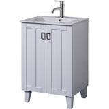 Latitude Run® Larabee 24" Single Sink Bathroom Vanity Set Wood/Ceramic in White, Size 35.0 H x 24.0 W x 18.0 D in | Wayfair