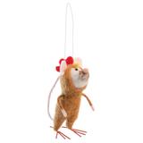 August Grove® Chicken Mouse Hanging Figurine Ornament in Brown, Size 5.0 H x 2.0 W x 2.0 D in | Wayfair 907F35081A7343D784CB9ABFB580EC3A