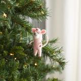 August Grove® Pig Mouse Hanging Figurine Ornament Fabric in Pink, Size 5.0 H x 2.0 W x 2.5 D in | Wayfair 46D2CE6702A3484BA188436555B168E1