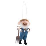 August Grove® Farmer Frank Mouse Hanging Figurine Ornament in Blue/Brown, Size 5.0 H x 2.0 W x 2.5 D in | Wayfair D4D7AC7A661043EAAE2C11A74A8CB955
