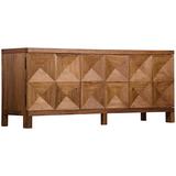 Noir Quadrant 76" Wide Walnut Wood Sideboard Wood in Brown, Size 33.5 H x 76.0 W x 23.0 D in | Wayfair GCON231DW-3