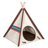 Tucker Murphy Pet™ Domingo Classic Triangular Play Tent Tent Dome Memory Foam/Cotton in Brown, Size 29.1 H x 24.8 W x 24.8 D in | Wayfair