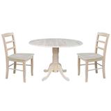 Charlton Home® Highsmith 3 - Piece Drop Leaf Solid Wood Dining Set Wood in White | Wayfair B3D7FC6339834BE5A5ACC75418AB9E46