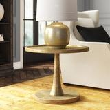 Bernhardt Benson Tray Top Pedestal End Table Metal in Yellow, Size 22.0 H x 28.0 W x 28.0 D in | Wayfair 438125