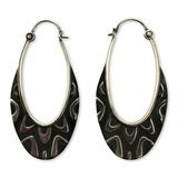 Sterling silver hoop earrings, 'Antique Taxco Lace'