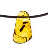 Timeless Honey,'Natural Amber Black Cord Pendant Necklace from Mexico'