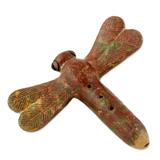 Red Dragonfly,'Artisan Crafted Ceramic Ocarina Dragonfly Shaped Flute'