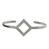 Elegant Symmetry,'Sterling Silver Wire Cuff Bracelet with Diamond Shape'