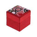 Crimson Saga,'Square Beaded Jewelry Box in Crimson from India'
