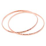 'Rose Gold Mosaic','Women's Gold Plated Silver Bangle Bracelets from Bali (Pair)'