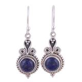 Grand Delhi Blue,'925 Sterling Silver and Lapis Lazuli India Jewelry Earrings'
