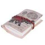 Royal Stride,'2 Handmade Paper Journals from India with Marching Elephants'