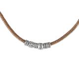 Silver pendant necklace, 'Hill Tribe Original in Tan'