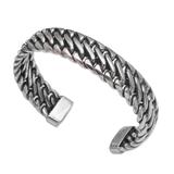 Everlasting Link,'Sterling Silver Cuff Bracelet from Bali'