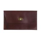 Mahogany Amplop,'Dark Brown Leather Minimalist Clutch Wallet'