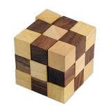 Test Your Mind,'Handcrafted Cube-Shaped Wood Puzzle from India'
