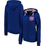 Women's Soft as a Grape Royal Chicago Cubs Line Drive Full-Zip Hoodie