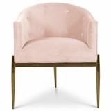 ModShop Art Deco Velvet Arm Chair Upholstered/Velvet in Pink, Size 30.0 H x 26.0 W x 24.0 D in | Wayfair ACC01244