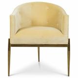 ModShop Art Deco Velvet Arm Chair Upholstered/Velvet in Yellow, Size 30.0 H x 26.0 W x 24.0 D in | Wayfair ACC01243