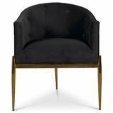 ModShop Art Deco Velvet Arm Chair Upholstered/Velvet in Black, Size 30.0 H x 26.0 W x 24.0 D in | Wayfair ACC01249